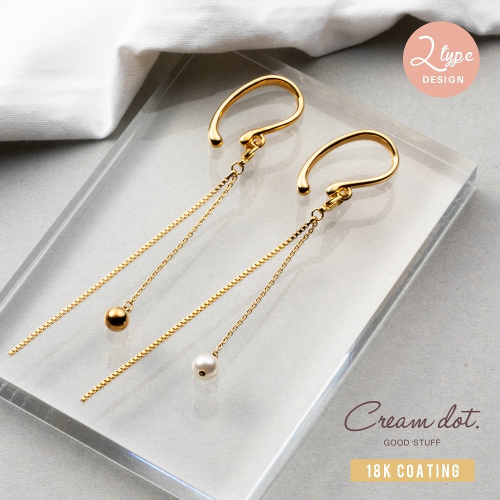 ゆうパケット】イヤーカフ 金属アレルギー ニッケルフリー 18k