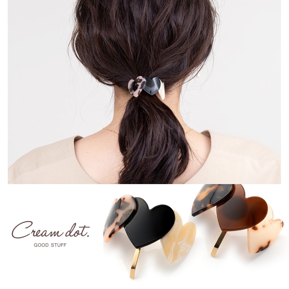 【ゆうパケット】ポニーフック ヘアフック ヘアカフス ヘアゴム 大人っぽい おしゃれ ヘアアクセサリー ハート マーブル 大人 上品 エレガント フェミニン 黒 ブラック ブラウン outlet|ヘア