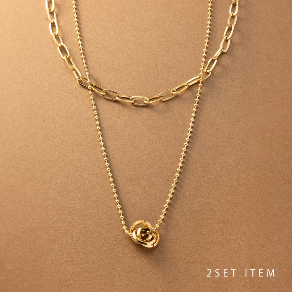 サージカルステンレス】ステンレス製 2点セット ネックレス 金属