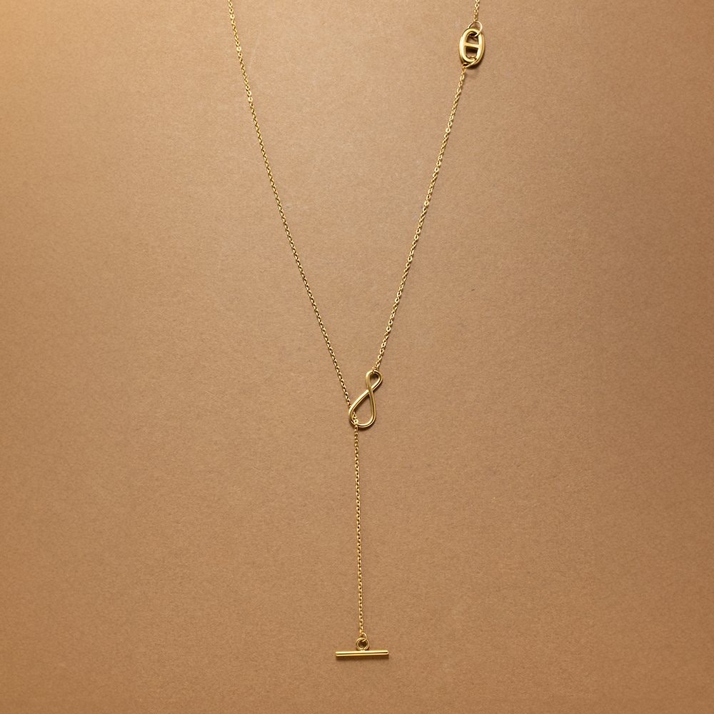 ナニス　ロングネックレス　ゴールド ゆうパケット】ステンレス製 ネックレス ロングネックレス 金属