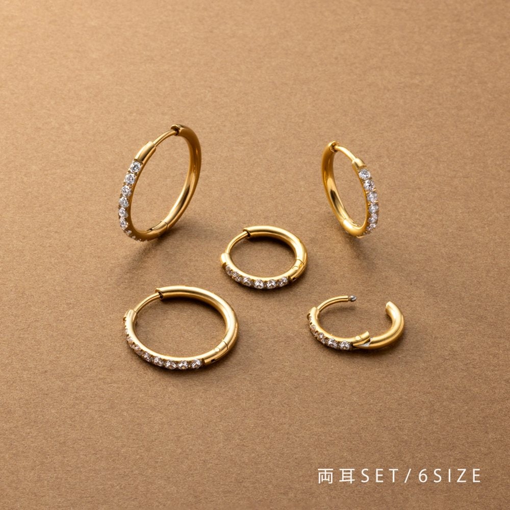 サージカルステンレス】ピアス フープ 金属アレルギー対応 つけっ