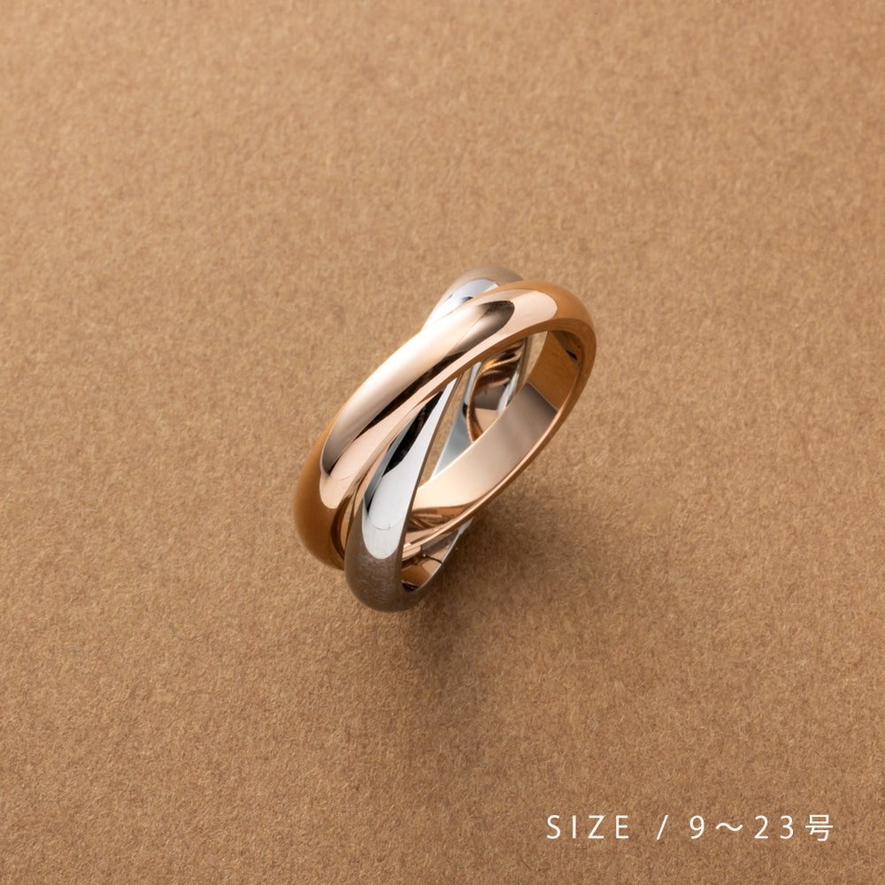 金属製リング 3個セット ゴールド シルバー ブロンズ サージカルステンレス】リング 指輪 金属アレルギー対応 つけっぱなし