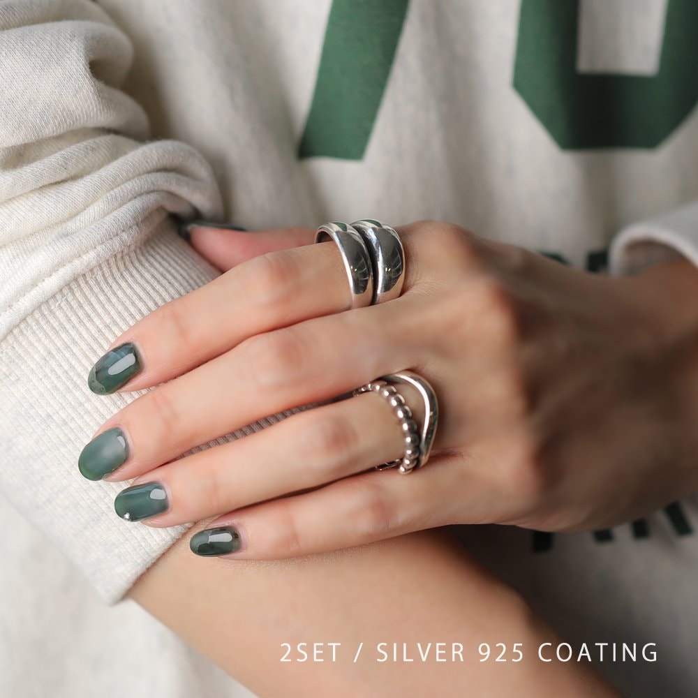 ゆうパケット】 2点セット リング 指輪 SV925コーティング レディース