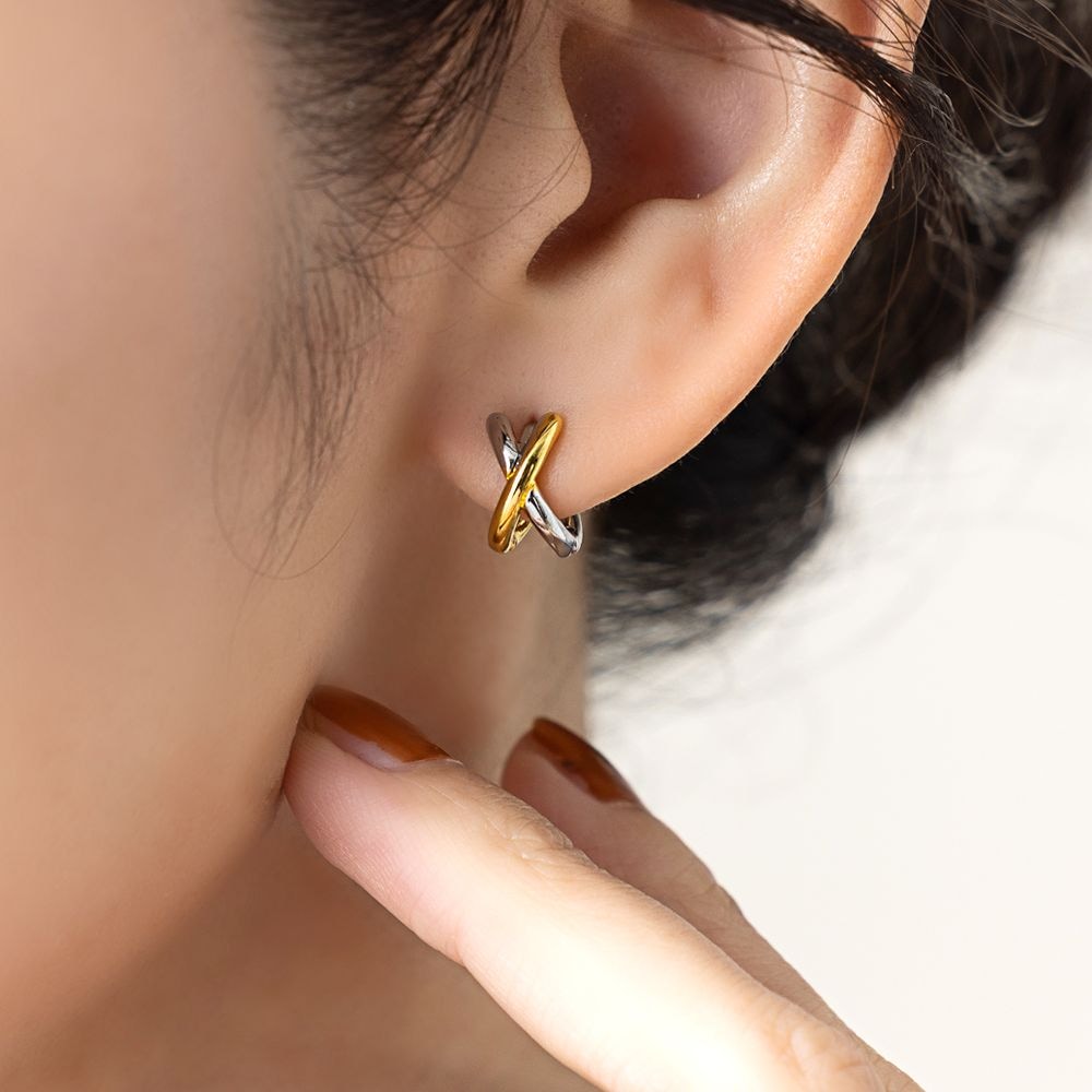 金属アレルギー対応】ピアス フープ ニッケルフリー 18kコーティング