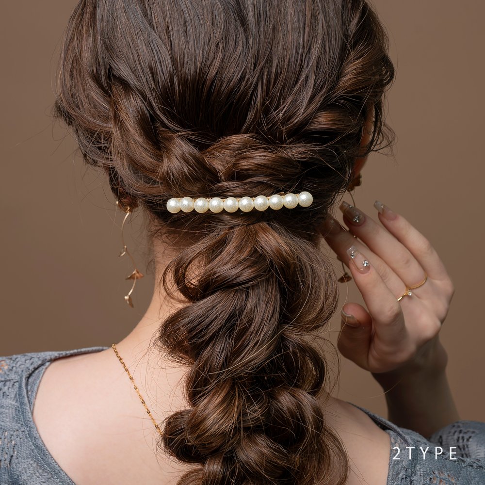 ゆうパケット】 バレッタ ヘアクリップ ヘアアクセサリー パール