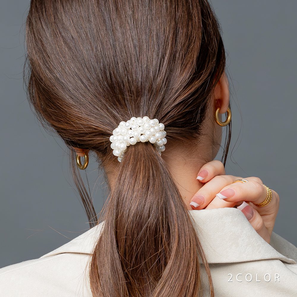 ヘアゴム パール バブル ヘアアクセサリー ボリューム 編み込み 髪留め