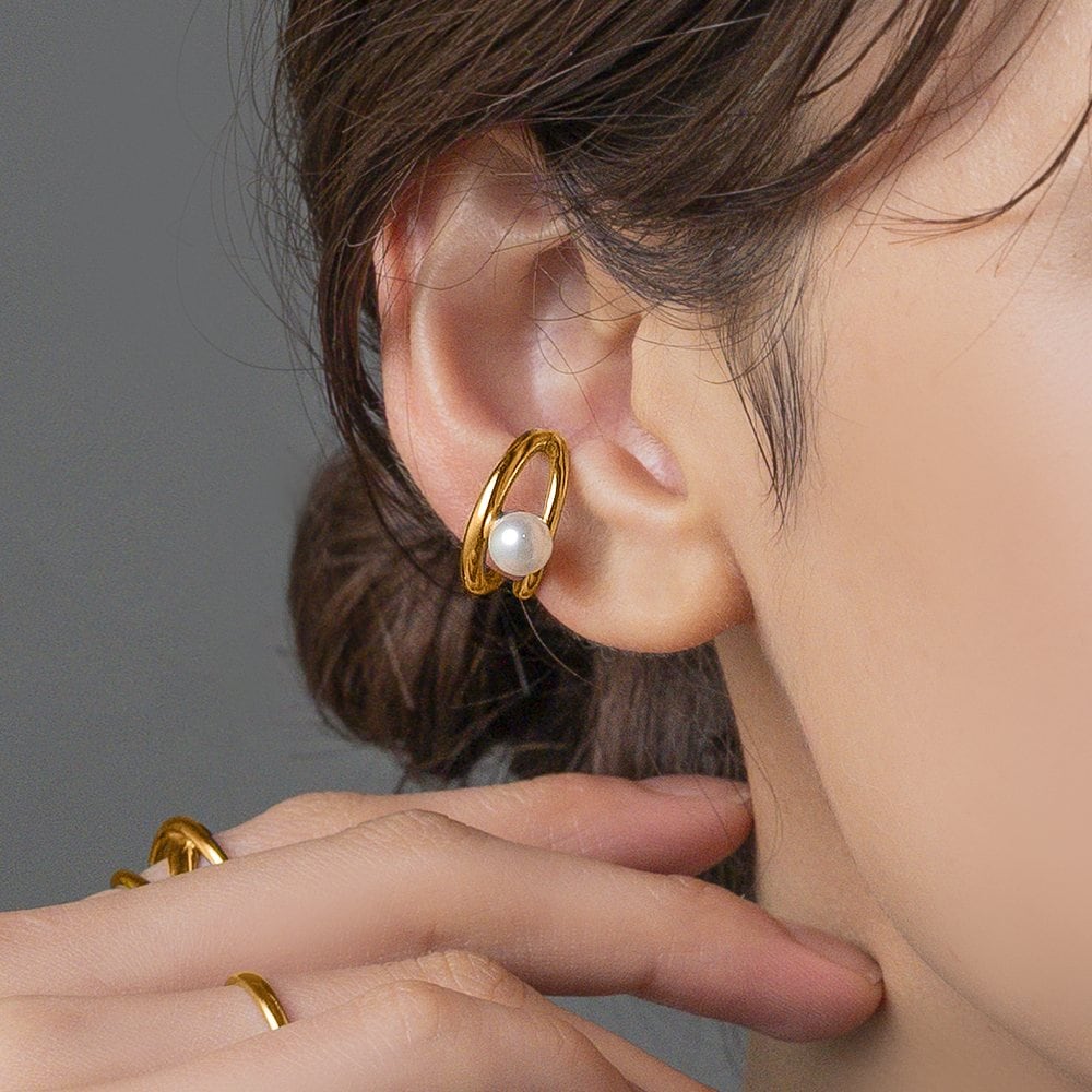 サージカルステンレス】 ステンレス製 イヤーカフ 金属アレルギー つけ