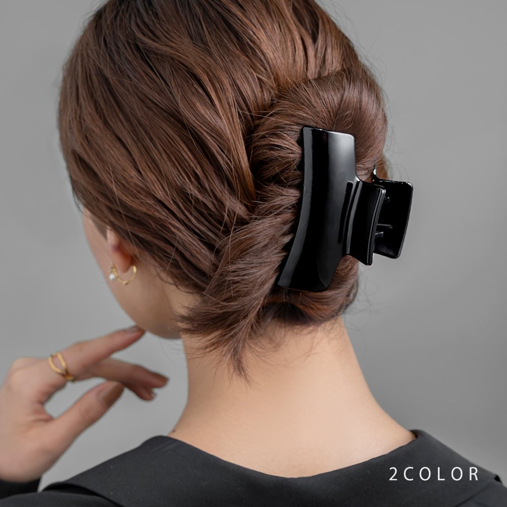 定形外郵便】バンスクリップ スクエア シンプル ヘアクリップ