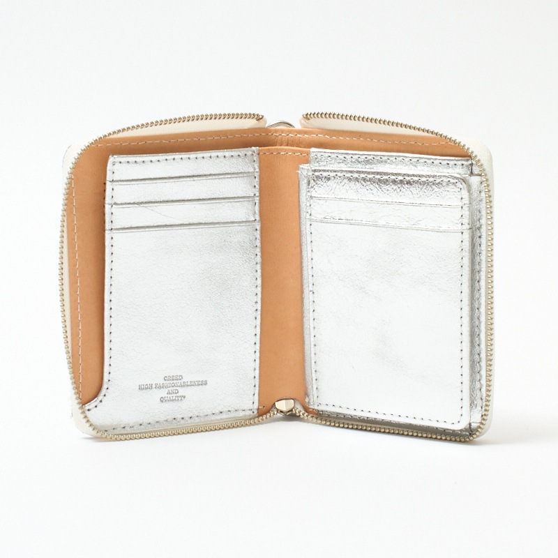 Creed SILVER ラウンドファスナーミドルウォレット シルバー 312C1008