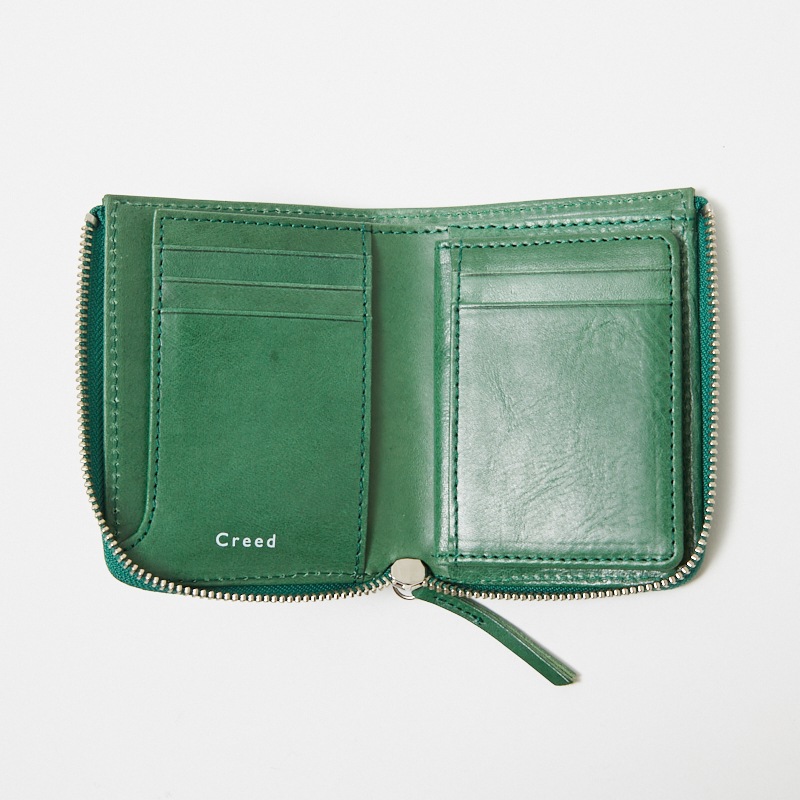 Creed BRUCIATO L字ジップミドルウォレット グリーン 312C969 #60