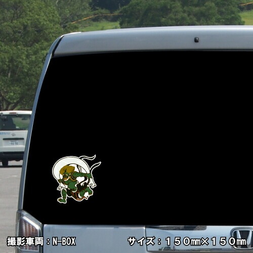 風神 ステッカー 02【5サイズ】【風神雷神 トライバル タトゥー ちょいワル 傷隠し ヤンキー オラオラ系 かっこいい シール デカール スマホ 車 バイク ヘルメット】