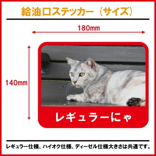 猫 給油口ステッカー フューエルステッカー 四角タイプ 【ねこ