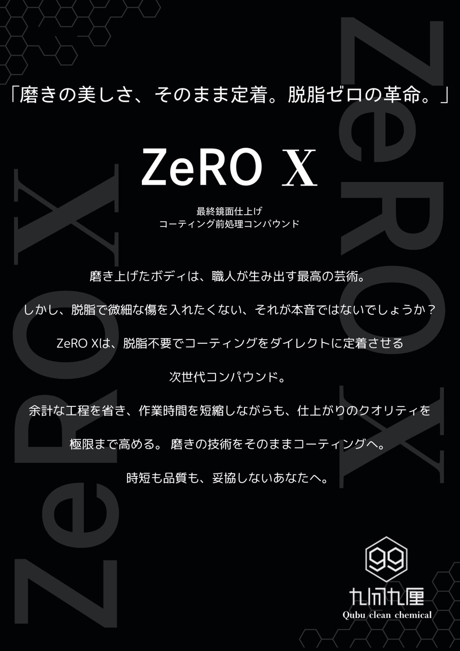 QCC Zero-X / 最終鏡面仕上げ・コーティング前処理コンパウンド 300ml