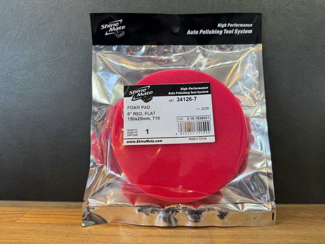 Shine Mate Urethane Buff / シャインメイト 5インチ用 ソフト低反発ウレタンバフ 赤 150mmΦ