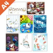 北海の魔獣あざらしさん グレー 複製原画 北海の魔獣あざらしさん】♦︎A4複製原画付き♦︎メイン
