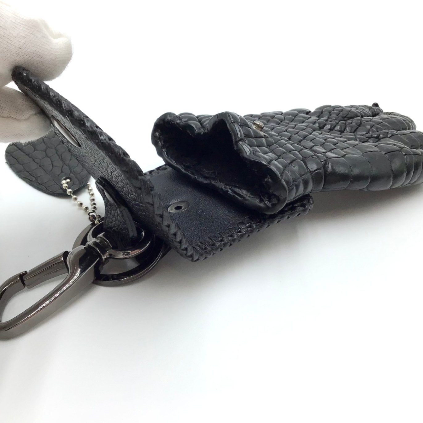 クロコダイル　手形チャーム　ブラック