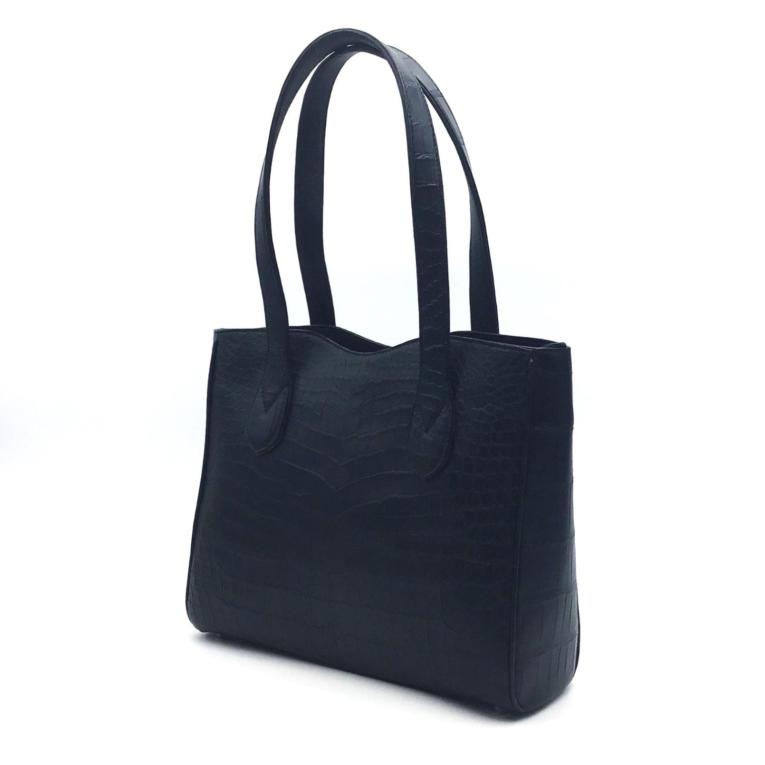 クロコダイル　ショルダーバッグ　ブラック