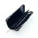 クロコダイル　長財布　ブラック　ラウンドファスナー(シルバー)