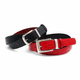 クロコダイル　メンズベルト　リバーシブルBlack/Red（バックル.シルバー）