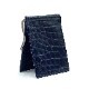 クロコダイル　マネークリップ　二つ折ウォレット　Navy Black