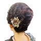 クロコダイル　レザーフラワー　ヘアーアクセサリー　かんざしB-Silver Brown01