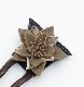 クロコダイル　レザーフラワー　ヘアーアクセサリー　かんざしA-Brown Black01