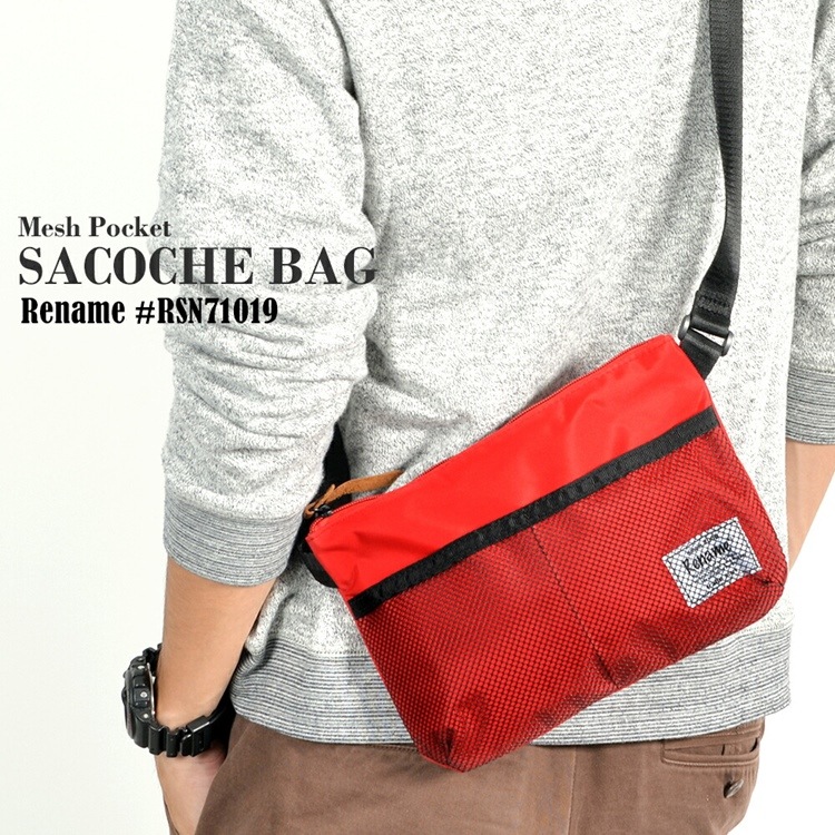 サコッシュバッグ ショルダーバッグ ブランド Rename サコッシュ ステッチポケット バッグ 自転車 メッセンジャーバッグ メンズ 大人 アウトドア 斜めがけバッグ 軽量 バッグインバッグ ナイロン 斜めがけ