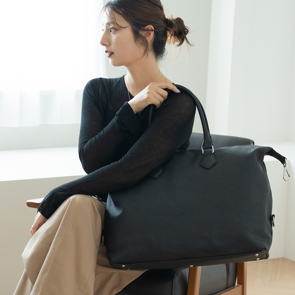 【SALE：20％OFF 11/2 10:00~】ボストンバッグ 大容量 通勤 通学 メンズ フェイクレザー A4 おしゃれ 旅行 2泊 ビジネスバッグ 大型 ボストン バッグ かばん シンプル 無地 出張 大学生 ブランド 2way 上質 大人 旅行バッグ ボストンバック メンズバック