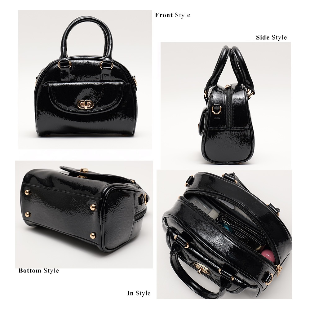 2025-2026AW新作【クーポンで30％OFF】DEVICE GAL エナメル ハンドバッグ ショルダーバッグ レディース エナメル 2way ハンドバッグ ミニバッグ 小さめ 軽量 斜めがけ おしゃれ かわいい 通勤 通学 旅行 人気 光沢 ポケット付き お出かけ 大人可愛い