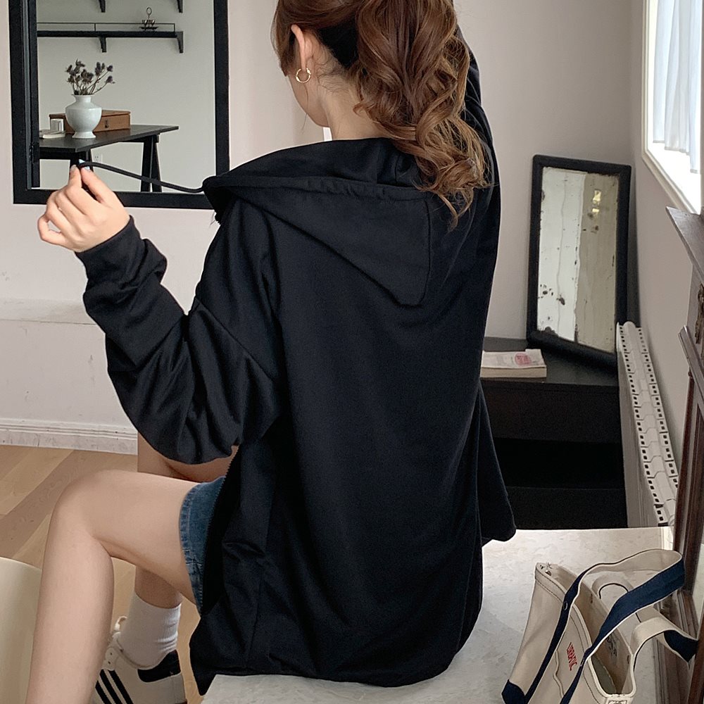 パーカー レディース ボリュームスリーブ トレーナー 韓国ファッション 大きいサイズ トップス ビッグパーカー 春 秋 冬 おしゃれ オルチャンファッション ジップアップ アウター ジップアップパーカー 長袖 薄手