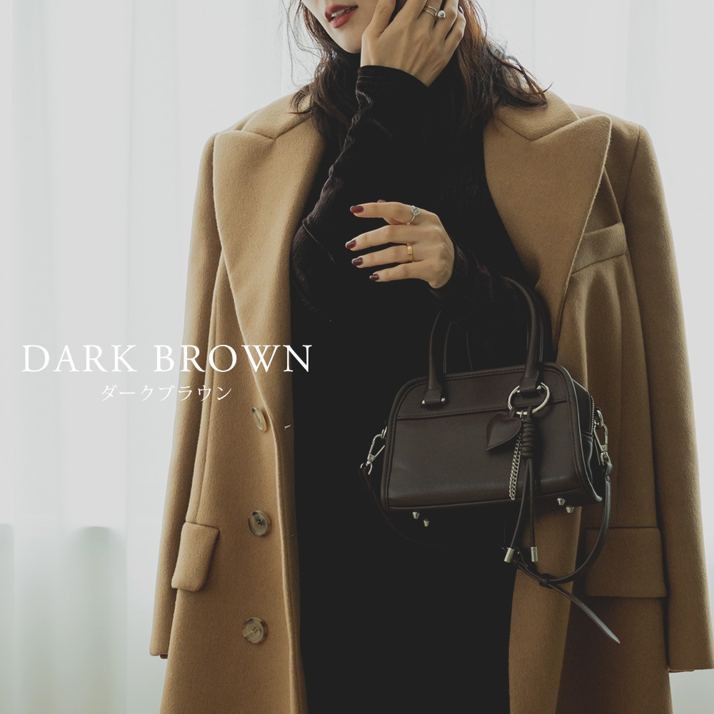 【クーポン利用で30％OFF】DEVICE 3連チャーム付き ヴィンテージライク ミニボストン ハンドバッグ 2way フェイクレザー レディース 小さめ 軽量 おしゃれ かわいい 人気 通勤 通学 旅行 お出かけ 3連チャーム付き トートバッグ 2wayバッグ ブランド