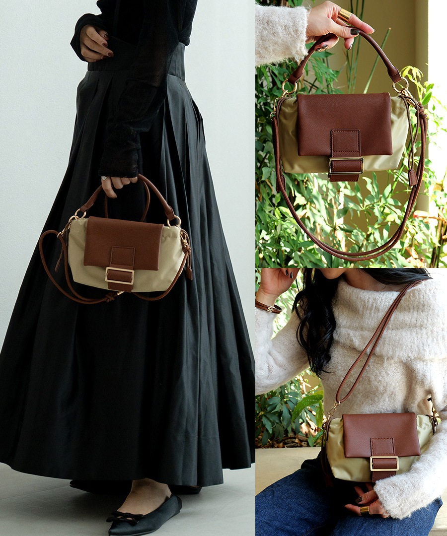 2025-2026AW新作【予約特典クーポン利用で50％OFF】REAIMER 2way ショルダーバッグ ミニショルダーバッグ 2WAY バッグ ナイロンバッグ ハンドバッグ ポーチ レディース レディースバッグ おしゃれ 小さめ 可愛い 大人 オケージョン 女子会 ブランド 斜めがけ 2wayバッグ ポーチ ミニバッグ【REAIMER/リエメ】