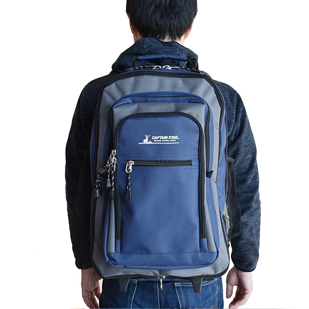 2WAYバッグ 旅行 ビジネスバッグ 出張 大容量 キャリーバッグ マチ拡張 2輪キャスター 防災リュック 避難リュック キャリー付き キャプテンスタッグ captain stag 男女兼用 軽量 メンズ レディース アウトドア リュックキャリー バックパック