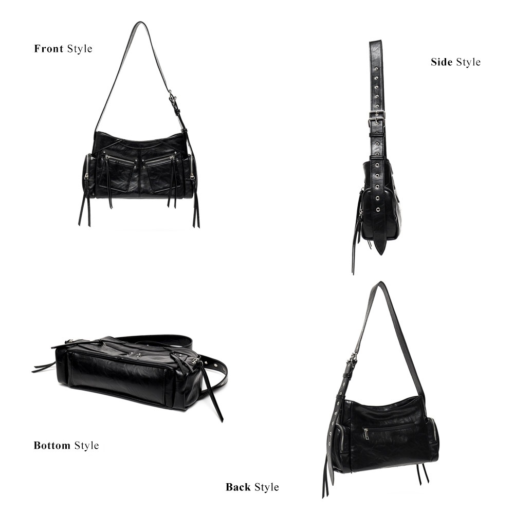 Renameシルバーマルチファスナーデザイン ショルダーバッグ ショルダーバッグ バッグ ワンショルダー レディース メンズ 2way 通勤  肩掛け 斜めがけバッグ 大人 通学 大容量 大きめ 通勤トート ポケット多い トレンドバッグ メッセンジャーバッグ マルチジップバッグ Y2Kバッグ