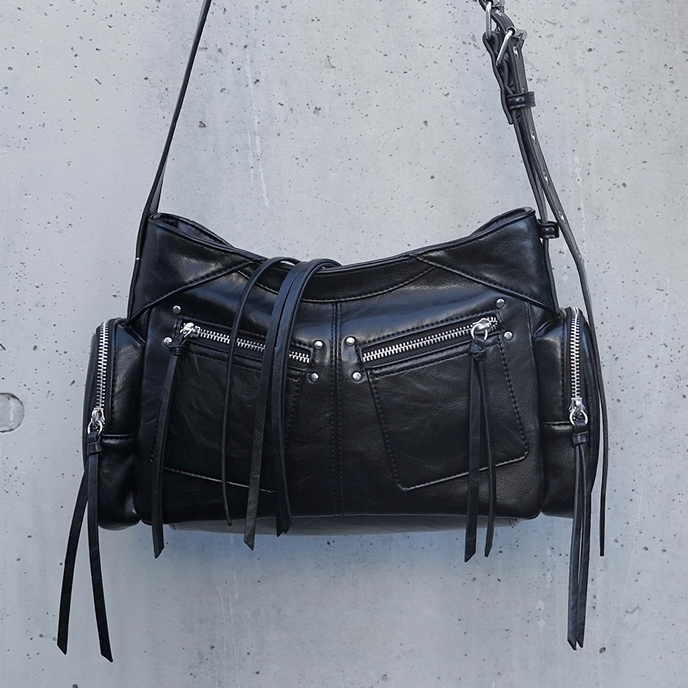 Renameシルバーマルチファスナーデザイン ショルダーバッグ ショルダーバッグ バッグ ワンショルダー レディース メンズ 2way 通勤  肩掛け 斜めがけバッグ 大人 通学 大容量 大きめ 通勤トート ポケット多い トレンドバッグ メッセンジャーバッグ マルチジップバッグ Y2Kバッグ