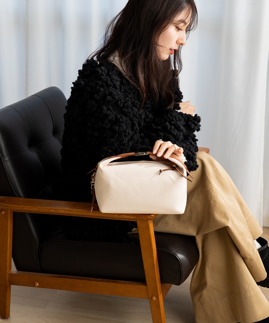 【初回予約完売】【2次予約12/25正午～特典55％OFF】【Misuzu Ishigami×REAIMERコラボ】2025-2026AW新作 ハンドバッグ 2way ショルダーバッグ バッグ レディース レディースバッグ キャンバス 大人ブランド 斜めがけ 2wayバッグ ミニバッグ【REAIMER/リエメ】