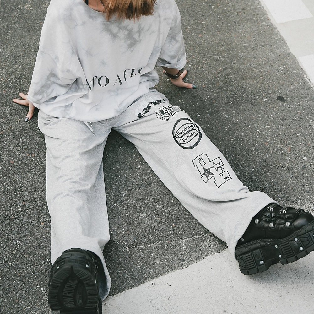 グラフィック ロゴ スカル ストリートデザイン ルーズ スウェット パンツ