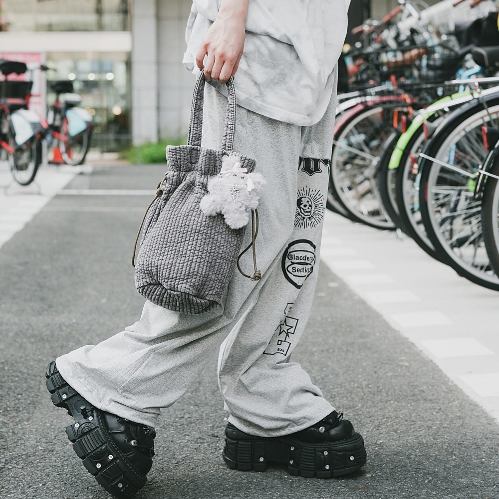 グラフィック ロゴ スカル ストリートデザイン ルーズ スウェット パンツ