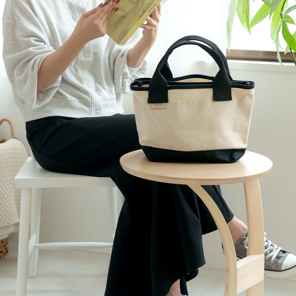 【SALE：25％OFF 11/2 10:00~】トートバッグ レディース バッグ 保冷 保温 小さめ キャンバス 布 シンプル 通勤 通学 大容量 高校生 無地 カジュアル ペットボトル ランチバッグ 帆布 ミニ バック Rename ブランド 仕切り たくさん トートバック メンズ 学生