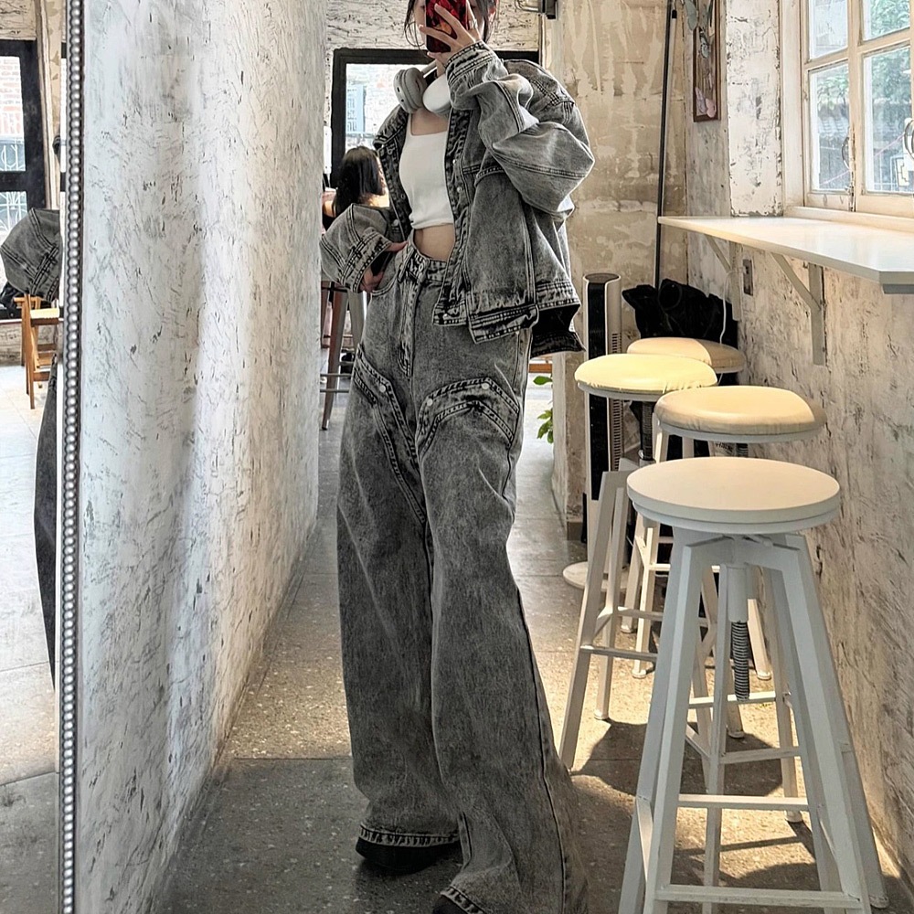 ヴィンテージ ウォッシュ セットアップ デニムジャケット デニムパンツ 