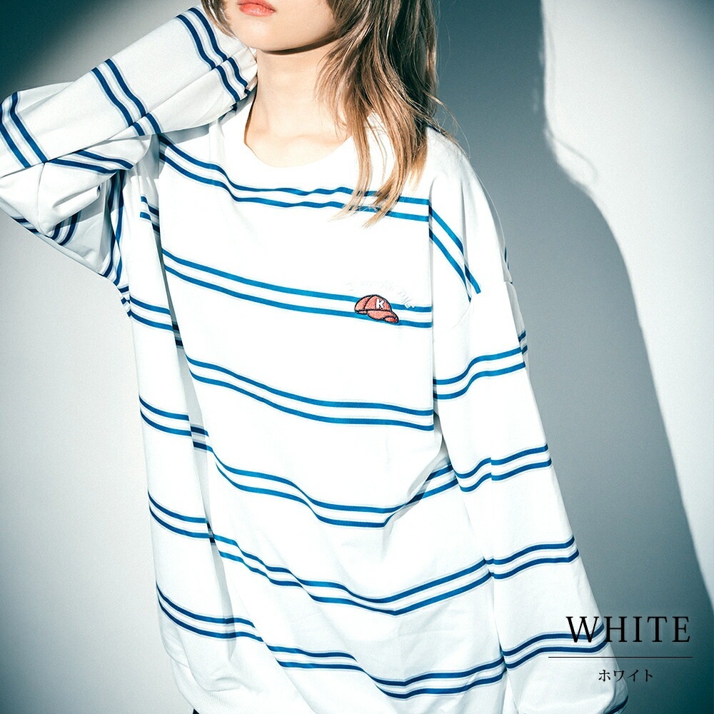 トレーナー 長袖 ボーダー オーバーサイズ ストリート スウェット メンズ レディース ユニセックス トップス 大人 おしゃれ 韓国 ファッション スエット プルオーバー 大きいサイズ 韓国ファッション