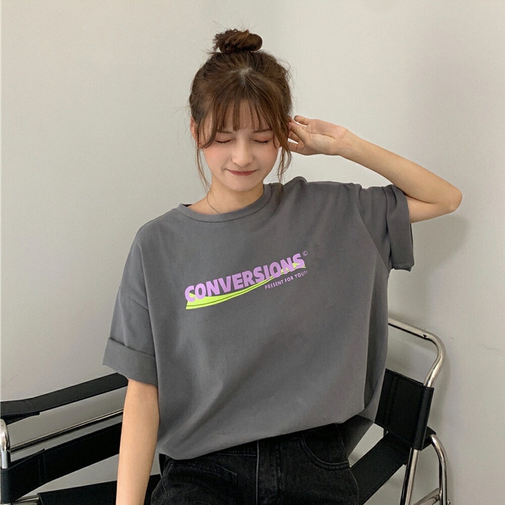 Tシャツ tシャツ レディース メンズ 半袖 カジュアル 大きいサイズ 体型カバー オーバーサイズ 大きい ワンポイント 春 夏 韓国 ファッション 中国 プリント ロゴT トップス プリントT ビッグシルエット 韓国ファッション