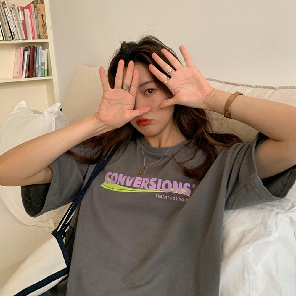 Tシャツ tシャツ レディース メンズ 半袖 カジュアル 大きいサイズ 体型カバー オーバーサイズ 大きい ワンポイント 春 夏 韓国 ファッション 中国 プリント ロゴT トップス プリントT ビッグシルエット 韓国ファッション