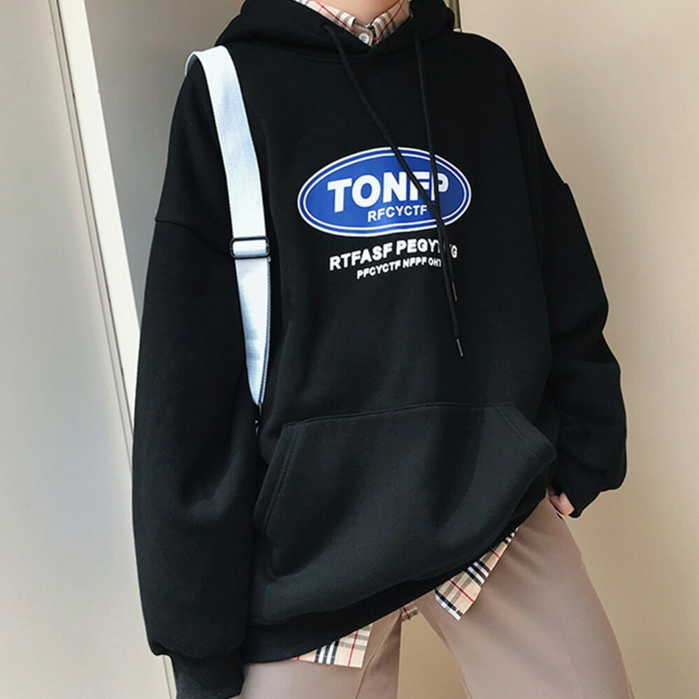 トレンド カジュアル パーカー ロゴ オーバーサイズ 10462 Cross charm official store | パーカー ロゴ レディース