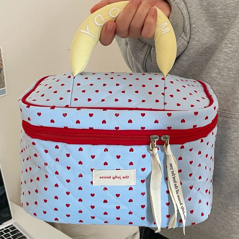 ハート キルティング マルチ メイクポーチ