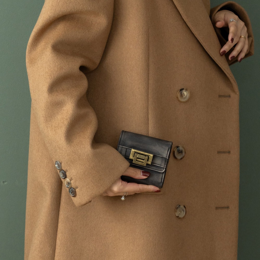 【35％OFFクーポン】DEVICE ヴィンテージデザイン 三つ折り財布 