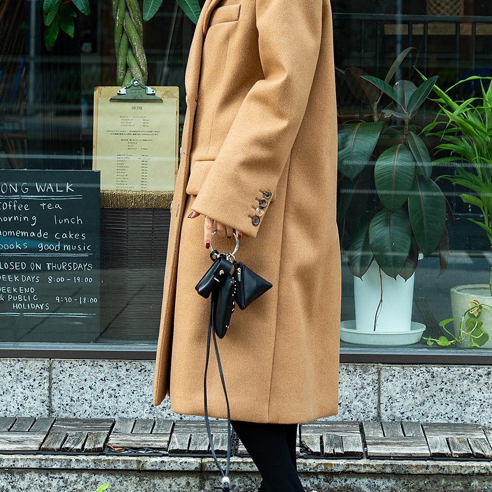 【クーポン利用で30％OFF】DEVICE 3パーツ スタッズカスタムポーチ ストラップ リップケース付き ショルダーストラップ ネックストラップ マルチポーチ リップポーチ 三角形 スタッズ 鋲 セット ミニマル 手ぶら キャッシュレス コンパクト モノトーン スタイリッシュ