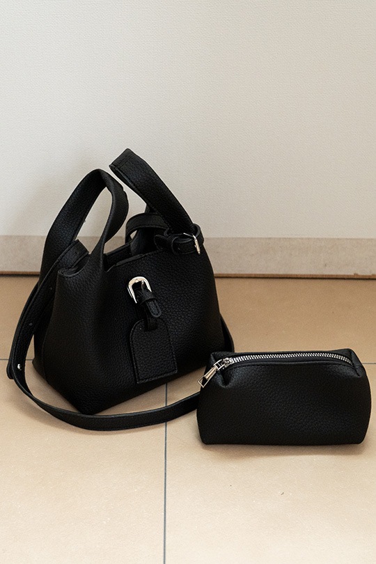 【3/2正午販売～】★先行受注特典55％OFF★ソフトスクエア 2WAY ミニ ハンドバッグ(ポーチ付き) 2WAY キューブバッグ ショルダーバッグ ポーチ付き レディース ハンドバッグ バケツバッグ 斜めがけ 肩掛け フェイクレザー シボ加工 大容量 軽量 鞄 通勤 通学 フォーマル カジュアル