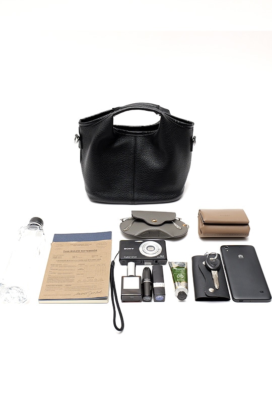 【2/2正午販売～】★先行受注特典50％OFF★ラウンドハンドル 2WAY ミニトートバッグ(ポーチ付き) トートバッグ おしゃれ かわいい モード エッジィ スターチャーム付 高見え レザー調