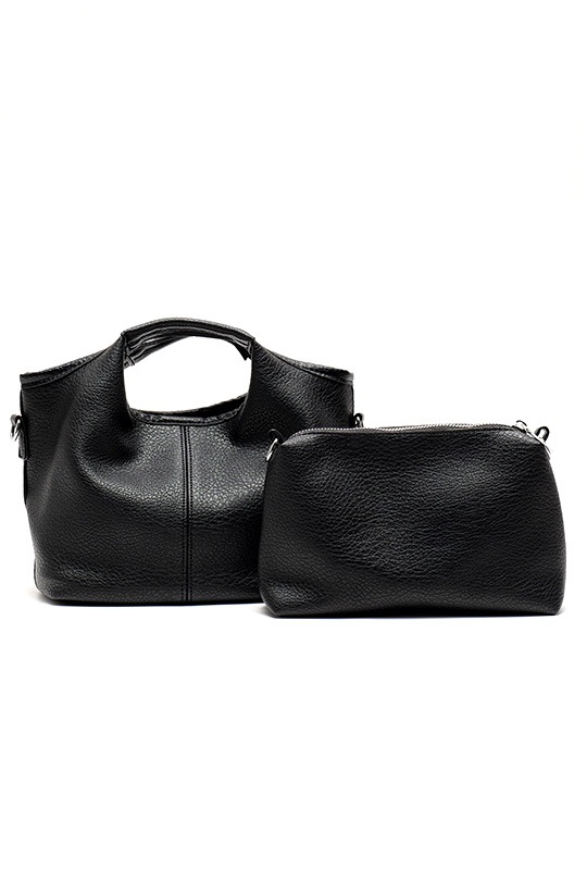 【2/2正午販売～】★先行受注特典50％OFF★ラウンドハンドル 2WAY ミニトートバッグ(ポーチ付き) トートバッグ おしゃれ かわいい モード エッジィ スターチャーム付 高見え レザー調